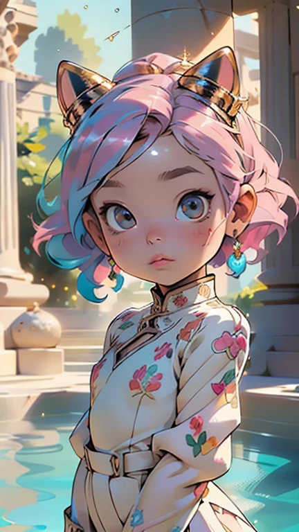 1 girl, two colored hair: pink hair color, blue hair color, gradient, yellow cat eyes, eyeliner, glossy lips, seductive,horns, sparkles, fantasy:1.1, magical effect:1.1, glowify, kawaiitech, pastel colors, kawaii, cute colors,(((little girl,tiny body,little,chibi))),(((6 years old))),(((1 toddler:1.4))),(baby face),(round face),

(((flat chest))),intricate eyes,beautiful detailed eyes,symmetrical eyes,big eyes:1.5,(((lustrous skin:1.5,bright skin: 1.5,skin tanned,shiny skin,very shiny skin,shiny body,plastic glitter skin,exaggerated shiny skin,illuminated skin))),(detailed body,(detailed face)),

cute,nsfw,

♀⚢❤🦄🌷🌈,(((intricate outfit,intricate clothes,embroidered outfit,ornate outfit))),

(dynamic pose:1.0),(centered,scale to fit dimensions,Rule of thirds),

((beautiful bath house made of greek marble and pillars, beautiful clear water in pool)),scenery:1.25,((intricate scenery)),((greek temple background)),

(Glossy greek ornaments),highres,sharp focus,(ultra detailed,extremely detailed),(photorealistic artwork:1.37),(extremely detailed CG unity 8k wallpaper),(((vibrant colors,vibrant theme))),(intricate),(masterpiece),(best quality),artistic photography,(photography taken by sldr),(intricate background),perfect rendered face,perfect face details,realistic face,photo realistic,((intricate detail)),(((realism))),
