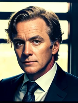 a rich Irish  man, focus on the character's face