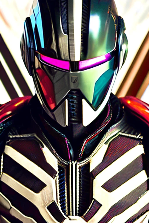 An image of a cyborg resembling Kamen Rider, a Japanese special effects hero, standing in the center of the screen with round eyes like a dragonfly, a full-face cyber helmet, and highly mobile armor.、Image quality is HD