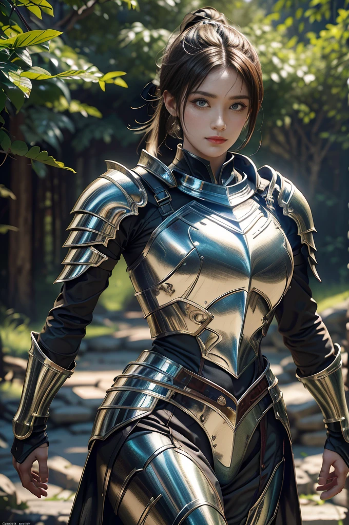 Game Art,Best picture quality,Maximum resolution,8K,(A bust photo),(portrait),(Head close-up:1.5),(Rule of Thirds),Unreal Engine 5 rendering works, (Future Girl),(Female Warrior),
20-year-old girl,((hunter)),Eyes full of details,(Large Breasts),Elegant and noble,indifferent,brave,
(Medieval style fur combat uniform,glowing magic lines,Detailed animal leather female knight,medieval knight,
Photo poses,Simple background,light,Ray tracing,Game CG,((3D Unreal Engine)),oc rendering reflection pattern