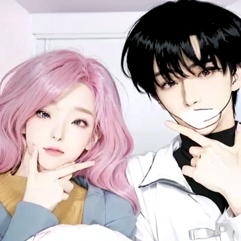 ((REALISTIC))anime image of a man and a woman with pink hair, manhwa, aesthetic award winning anime, in the art style of 8 0 s anime, shoujo romance, webtoon, shoujo manga, sankakucomplex anime image, pin on anime, still from tv anime, in anime style, handsome anime pose, in an anime style, cel shaded anime