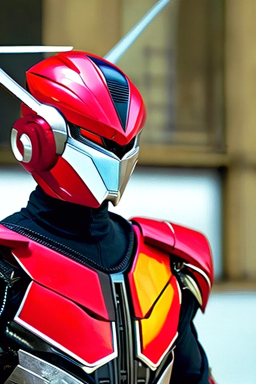 An image of a cyborg resembling Kamen Rider, a Japanese special effects hero, standing in the center of the screen with round eyes like a dragonfly, a full-face cyber helmet, and highly mobile armor.、Image quality is HD