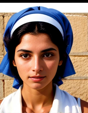 Judaean woman focus on face.