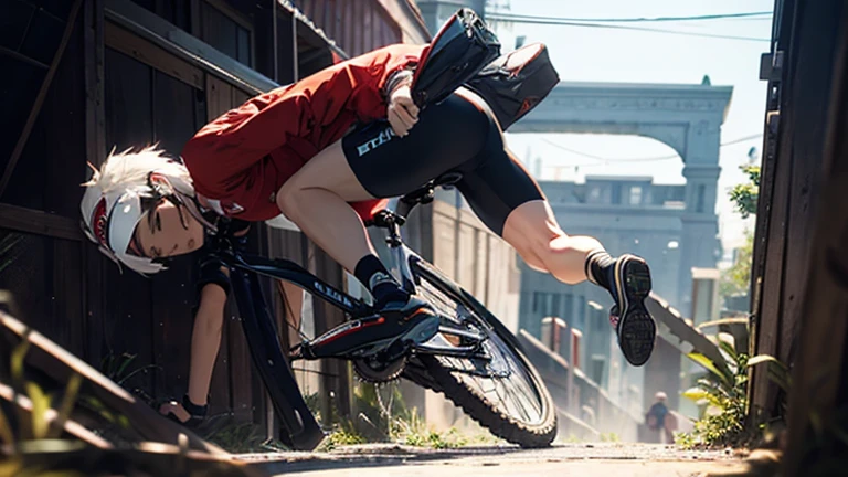 Man falls off bicycle