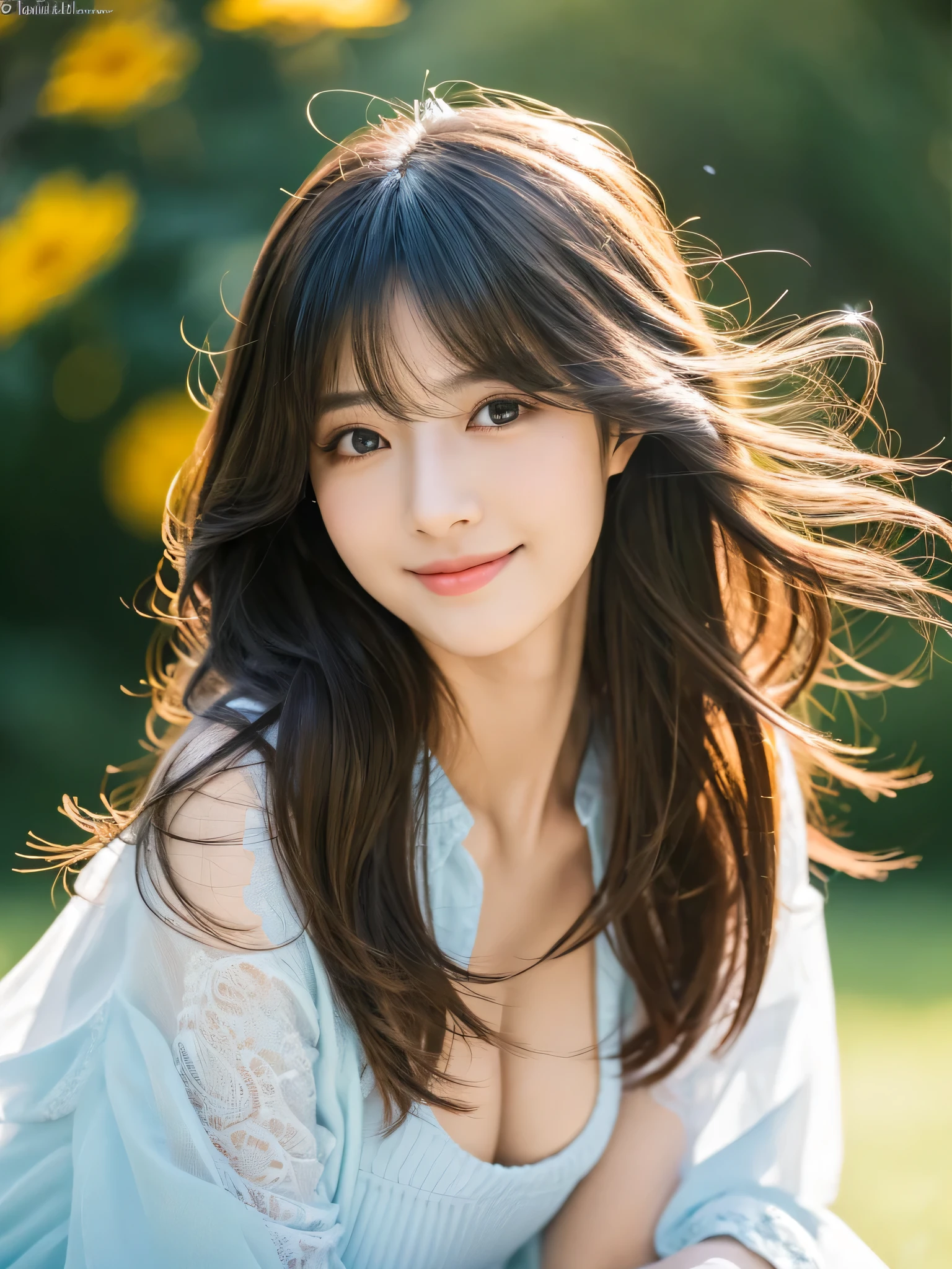 (RAW photo, best quality),(realistic, photo-realistic:1.3), masterpiece, an extremely delicate and beautiful, extremely detailed, CG, unity , 2k wallpaper, Amazing, finely detail, light smile, extremely detailed CG unity 8k wallpaper, huge filesize, ultra-detailed, highres, absurdres, soft light, (((long hair:1.3), short bang, black hair, floating hair novafrogstyle)), beautiful detailed girl, detailed fingers, extremely detailed eyes and face, beautiful detailed nose, beautiful detailed eyes, long eyelashes, light on face, looking at viewer, (closed mouth:1.2), 1girl, cute, young, mature face, (full body:1.3), ((small breasts)), realistic face, realistic body, beautiful detailed thigh, (ulzzang-6500-v1.1:0.8), {costume : camisole}, black eyes