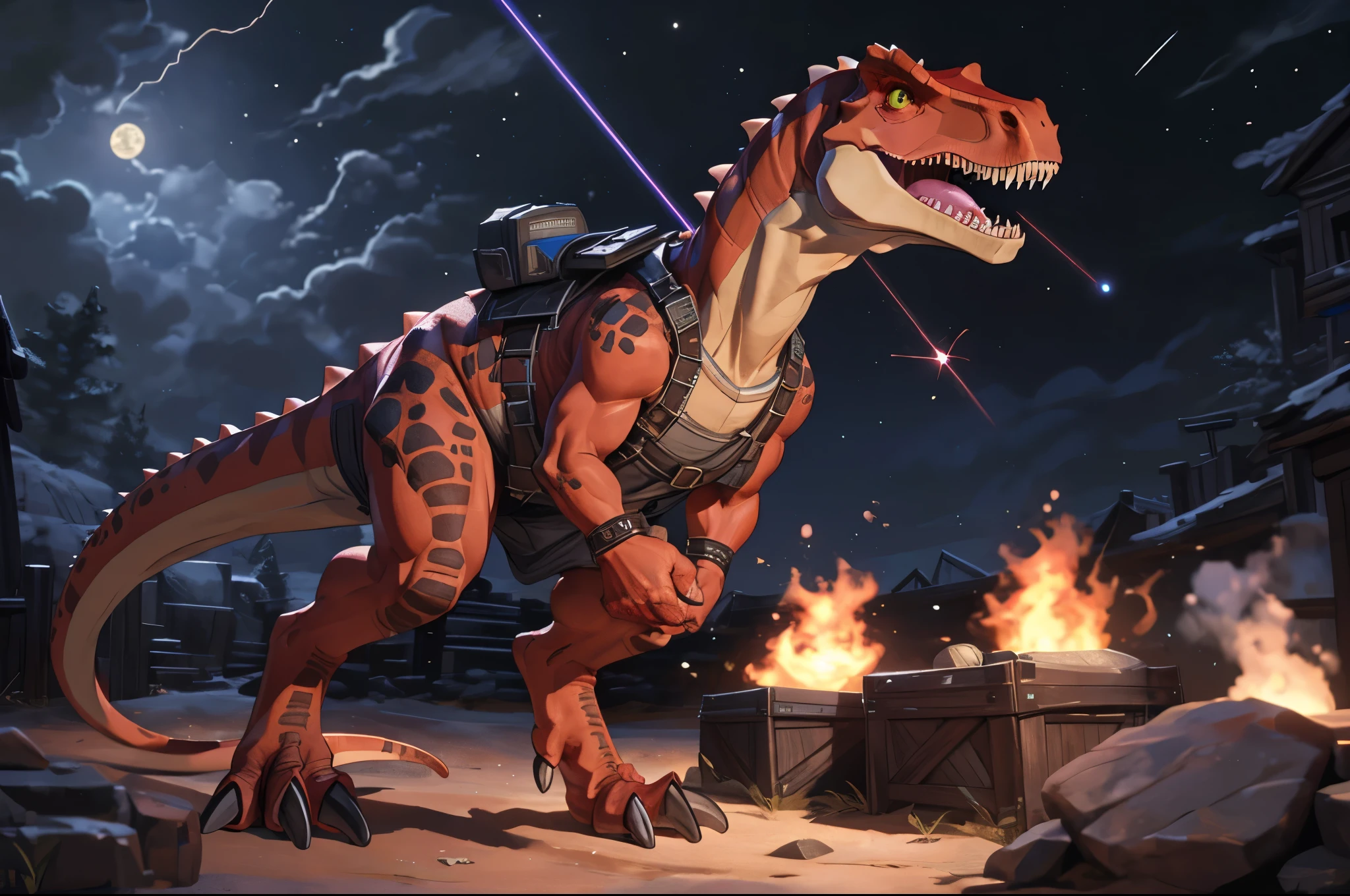 (((dinosaur character, full body, cinematic setting, lizard male)))
Here I come, drop your jaws to the floor
I'm riding on my (((mighty laser-shooting dinosaur)))
Here we come, can you hear him roar?
Prepare for epic fight and his (((laser missiles)))
The sound is boom, boom, boom for every time a goblin dies
Let's sing now, here we go, hear my battle cries
(((Made of metal))) from the moon
Assembled by samurai
His battery gets charged by thunderstorm
With most advanced AI
Devouring trolls and unicorns
From his maw there comes a flame
Burning away our enemies
And therefore we proclaim
BREAK, detailed background, 8K, (masterpiece:1.5), intricate details, highly detailed, extreme detail, octane render, fine art, best quality, highres, (detailed face:1.5), ((full_body)), UHD, (((perfect hands))), low light