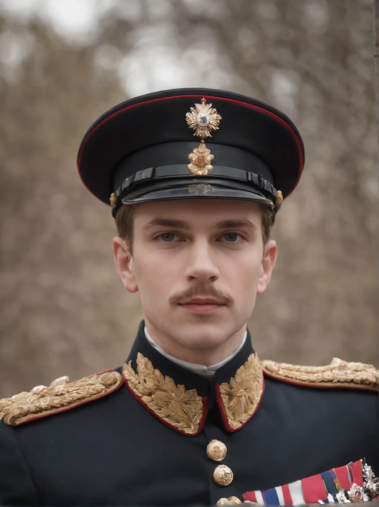 a close up of a man in a military uniform posing for a picture, young tsar, nicholas ii of russia, beautiful androgynous prince, great emperor of russian empire, delicate androgynous prince, imperial russia, beautiful young prince, president of belorussia, vladimir motsar, inspired by Serhii Vasylkivsky, roman shipunov