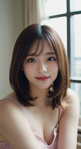 highest quality, Soft Light,超High resolution, (Realistic:1.4), RAW Photos,Tabletop, highest quality, figure, Super detailed, In detail, High resolution, 8k wallpaper, Perfect dynamic composition, Beautiful fine details, dress,Medium Hair, , Natural color lip, Random sexy poses,smile,Osaka,20-year-old girl,cute,The whole body is visible