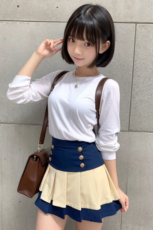 Cute Girls、high school girl、Bob Hair、mini skirt