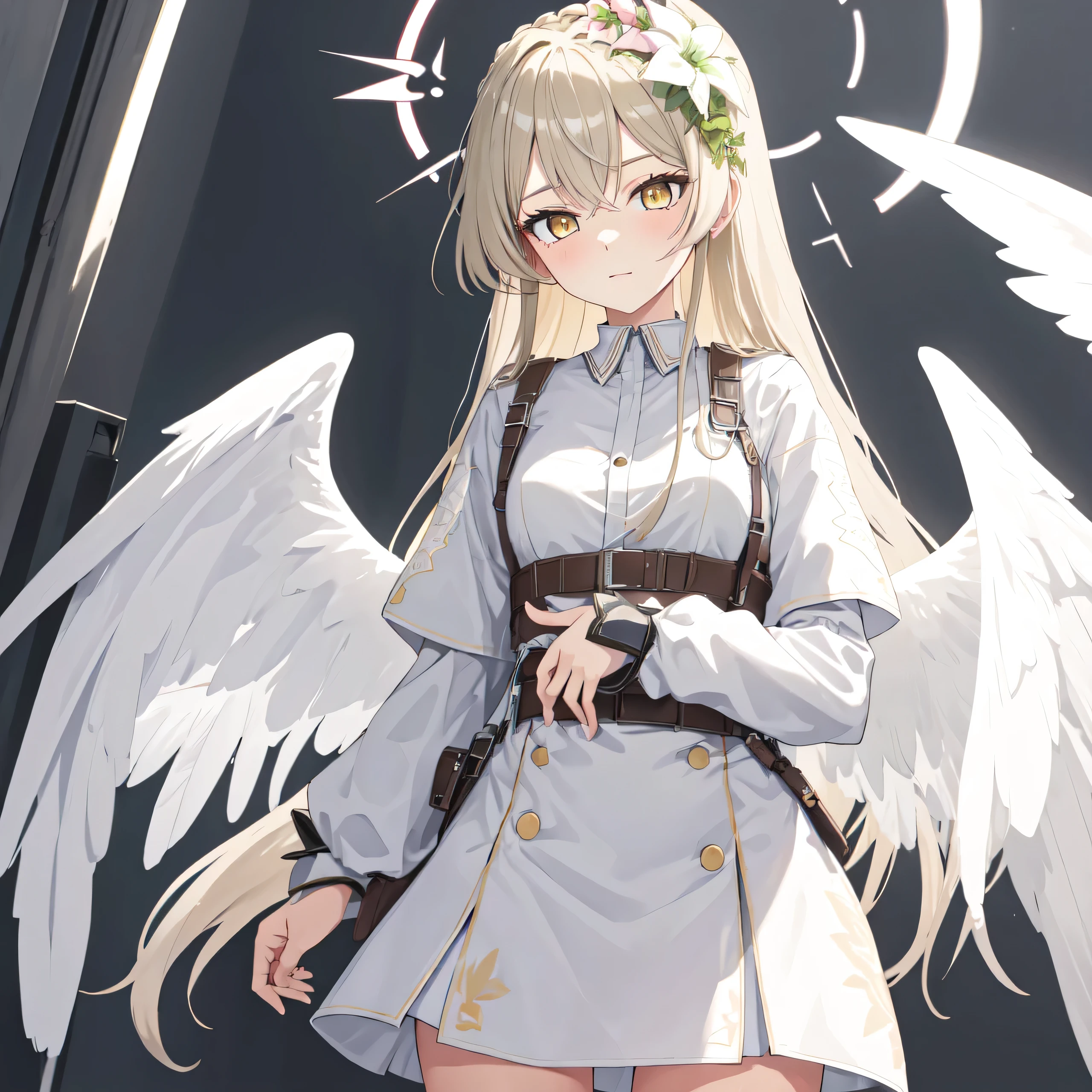 (safe:1.10), best quality, masterpiece, highres, solo, (nagisa_bluearchive:1.10), , cowboy shot, looking at viewer, 26 , 1girl, solo, feature wings