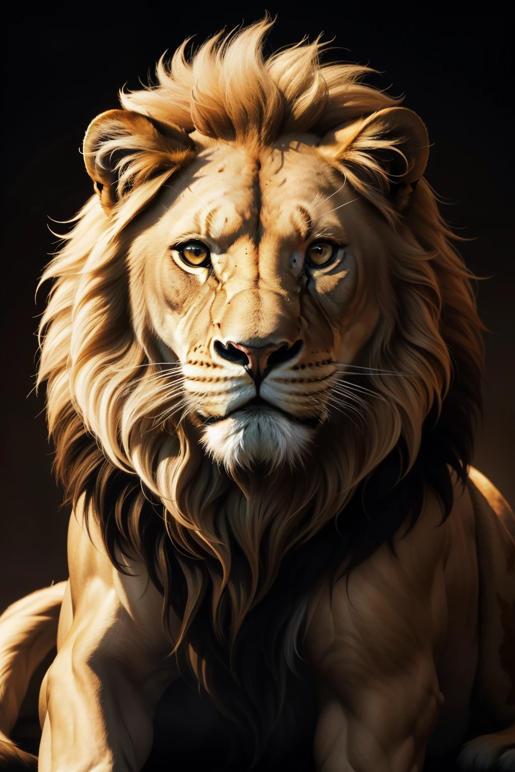 A captivating visual representation of a simplistic yet extremely detailed vectorized lion is depicted, emblazoned with the sentence "Luz Oculta". The intricate details of the lion's mane, muscular body, and piercing gaze are truly inspirational and captivating. The artwork, adorned with a delicate, glowing aura, adds an ethereal touch to its solid form, elevating it to a symbol of hidden light and power.