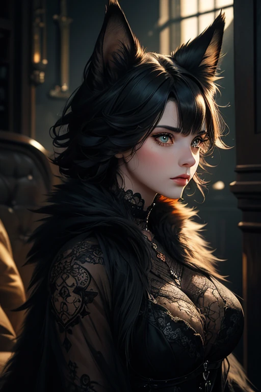 a blackened calico cat, feline, photorealistic, intricate details, high quality, 8k, extremely detailed, realistic fur texture, beautiful eyes, sharp focus, dramatic lighting, moody atmosphere, award-winning photograph, cinematic composition, stunning portrait a orange details
