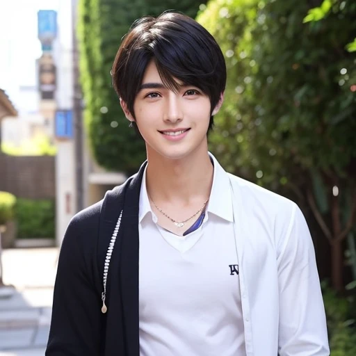 Male university student、Refreshing、Handsome、tall、Slim and muscular、Short Hair、Waxed bangs、19 years old、Black Hair、handsome man、A kind smile、Honor student、cool、Yu Shirota、最高のHandsome、Stylish、A nice guy