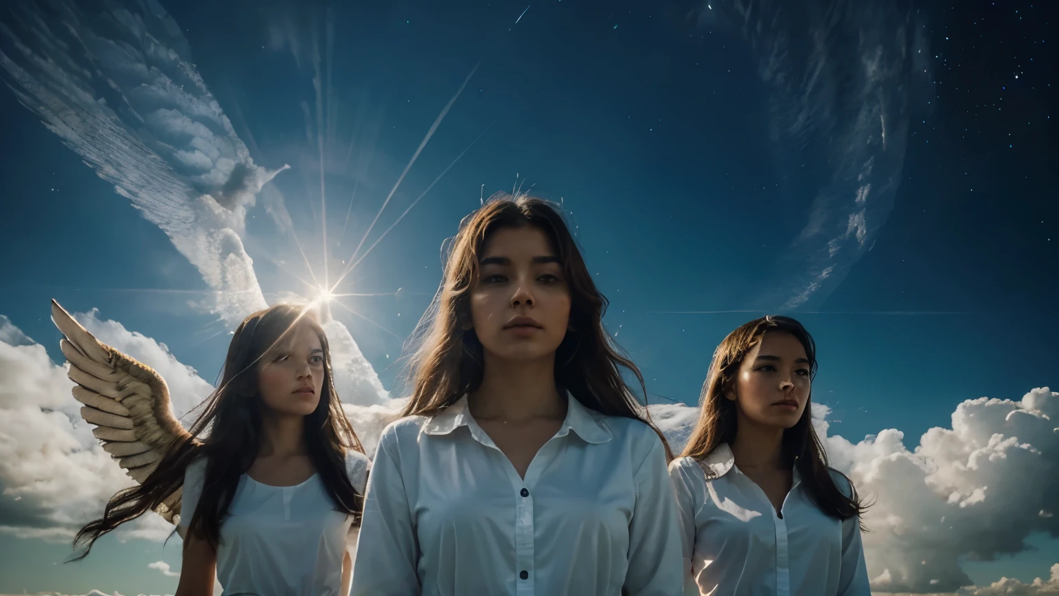 CELESTIAL ANGELS IN HEAVEN, OCCUPYING 1/3 OF THE IMAGE