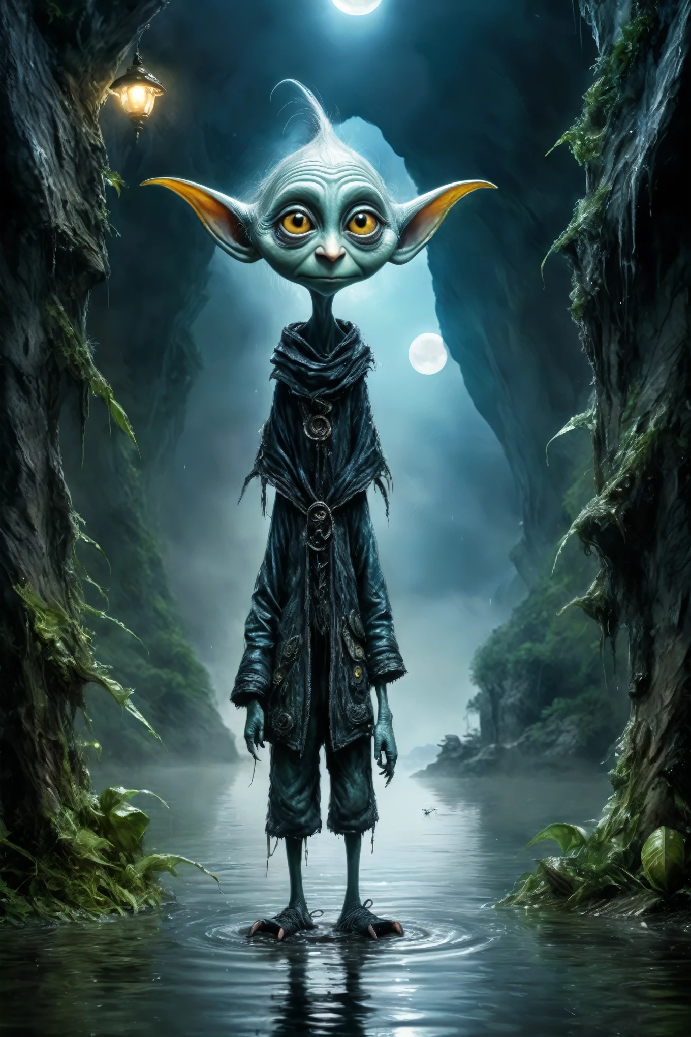 full body length shot,beggar niobium graphite The Alien Entity,native italian , wants eat,survival in criminal city of future,Cinematic,soft colors, Technicolor,natural skin textures, hyper realism, hyper detailed,Extremely detailed,High contrast,Masterpiece,Realistic,Ultra Detailed, intricate details,realistic humid leather,extremly intricate,Epic Realistic, cinematic style,irina yermolova,high contrast,hdr,extremely detailed, [deep night landscape],masterpiece, intricate details, eyes extremely detailed, high detailed eyes,8k resolution,retina, Nikon Z9,China,Songbird,orc,Li River in Guangxi Zhuang of China,Pisces, pointed ears，full body length shot,perfect, Elf，transition between two art styles, Double contact, X-ray, Creative, vivid light, fantasy, Abstract, Surrealism, super detailed, high resolution, stop:35;
