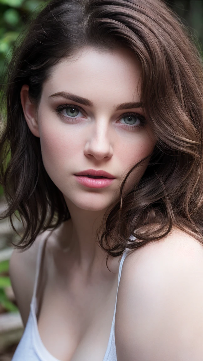 (((ultra realistic))) masterpiece, top quality, (pale skin), (Ultra detailed:1.3), 1 sexy ultra hot girl, Adult, in a cropped T-shirt, (Eye makeup, mascara) , ((large detailed lips)), ((Dark wavy hair)), ((Chyolka)) ,full waist up pose , upper knees pose , (Natural breasts), Slim waist. ((Posing)), photoshoot, studio (soft lighting), (The play of light and shadows), depth of field, bokeh, (special attention to skin detail: 1.2), ((close-up portrait, close to the camera top view)) , ultra detialed,