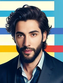 photo of a perfect jewish man, focus on the face, image with color.