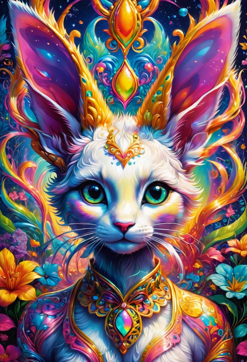 Rabbit Ears, by Lisa_Frank, best quality, masterpiece, very aesthetic, perfect composition, intricate details, ultra-detailed