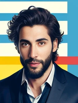 photo of a perfect jewish man, focus on the face, image with color.