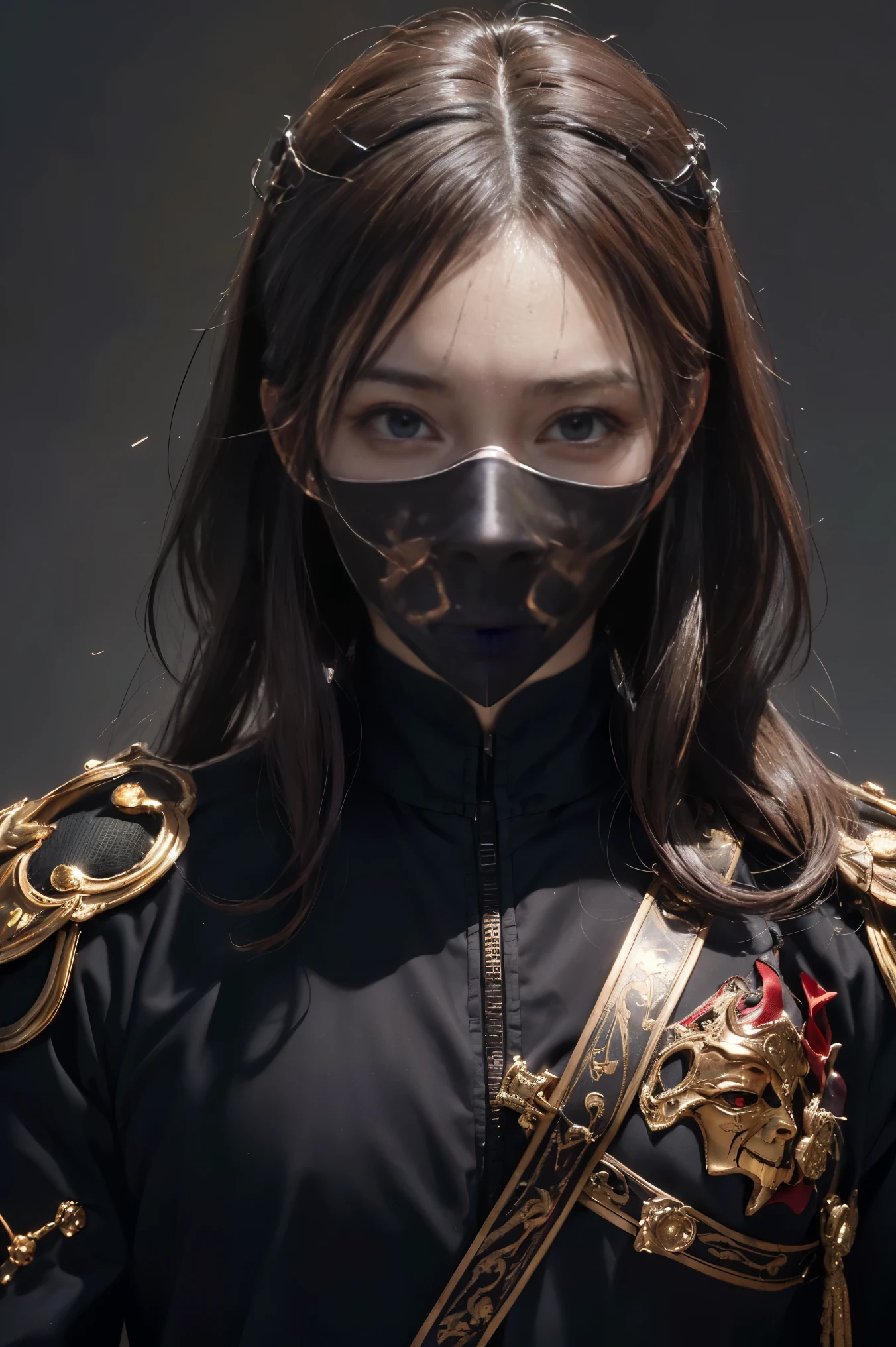 Photorealistic, ultra HD, graphics, best quality, realistic, CGI, 4k, masterpiece, best quality, hight resolution, very detailed, super detailed, 8k wallpaper, unified, amazing, fine detail, very detailed CG uniform 8k wallpaper, illustration, male, secret, mask, holding sword, (((eyes filled with murderous intent), masked,