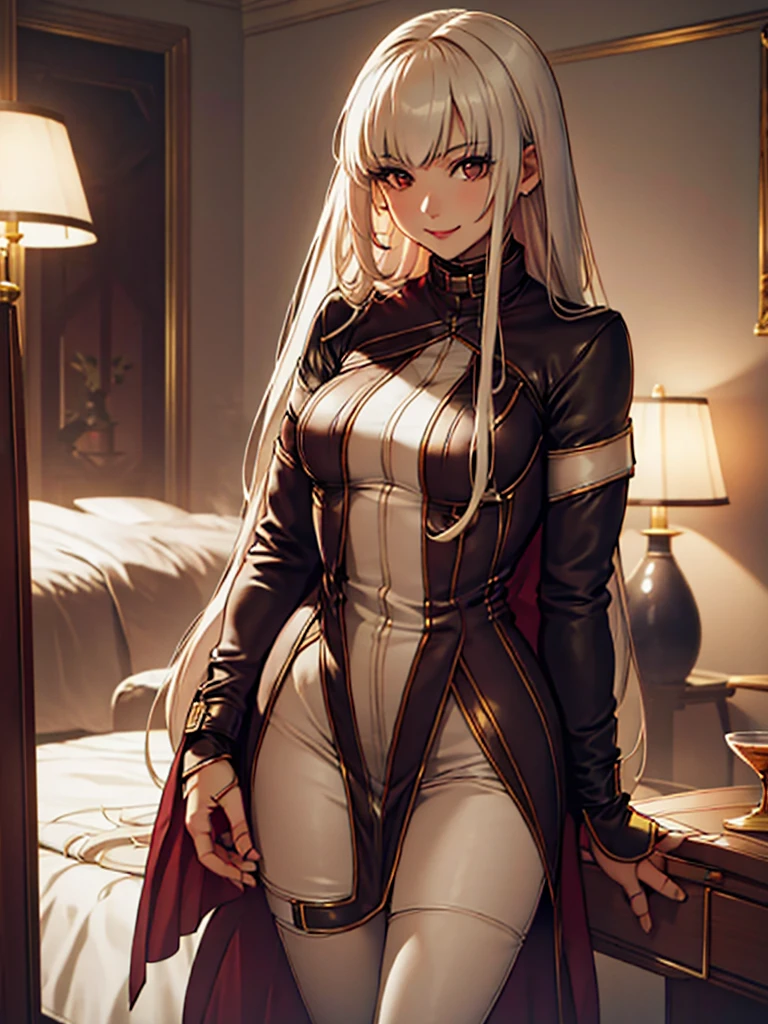 (​top-quality、hight resolution)、In a luxurious hotel room in a fictional country, a call girl has just arrived. (((She is dressed in provocative and seductive attire, clearly marking her profession. ))), She stands at the door with a playful, mischievous smile on her face, exuding confidence and allure. The room is elegantly furnished with a large bed, soft lighting, and upscale decor. There are no other people in the room, creating an intimate and private atmosphere. The overall scene is a blend of luxury and seduction, with the call girl as the central focus. nsfw, ((14 old years, jacket over naked))