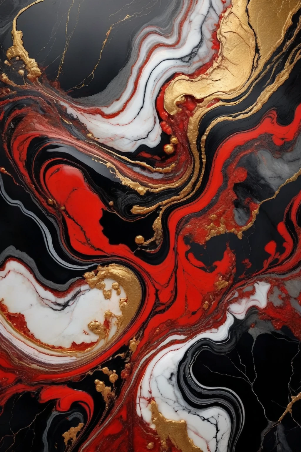 a beautiful abstract marble texture, with colors of black, red and gold, highly detailed, intricate design, marble material, BY Anne Bachelier,