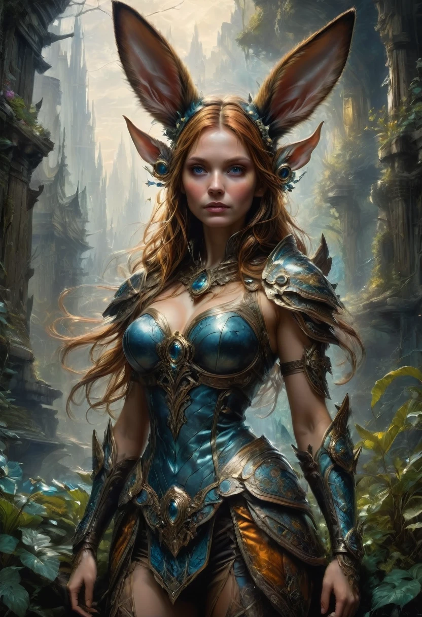 Rabbit Ears, by Aleksi Briclot, best quality, masterpiece, very aesthetic, perfect composition, intricate details, ultra-detailed