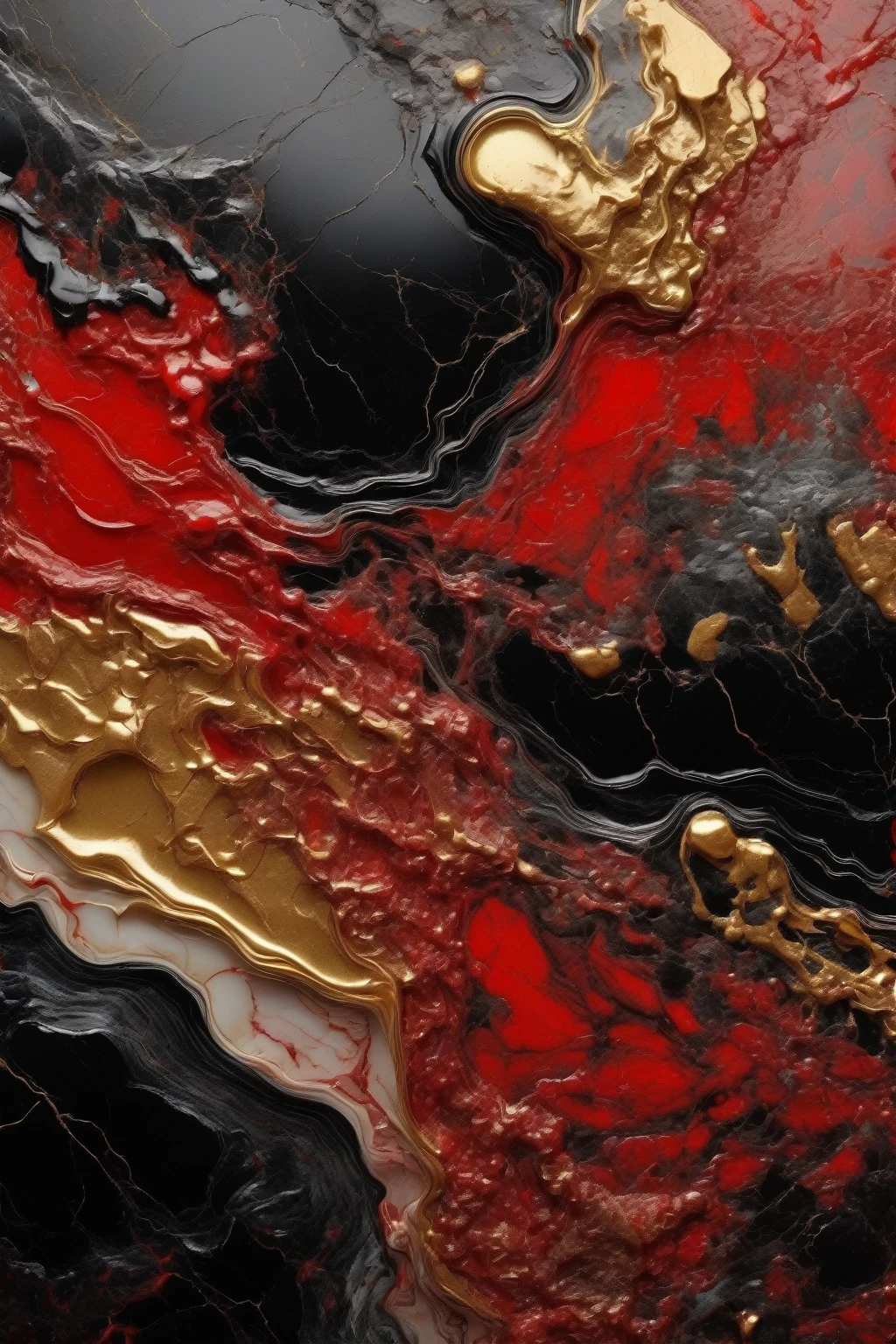 a beautiful abstract marble texture, with colors of black, red and gold, highly detailed, intricate design, marble material, BY Anne Bachelier,