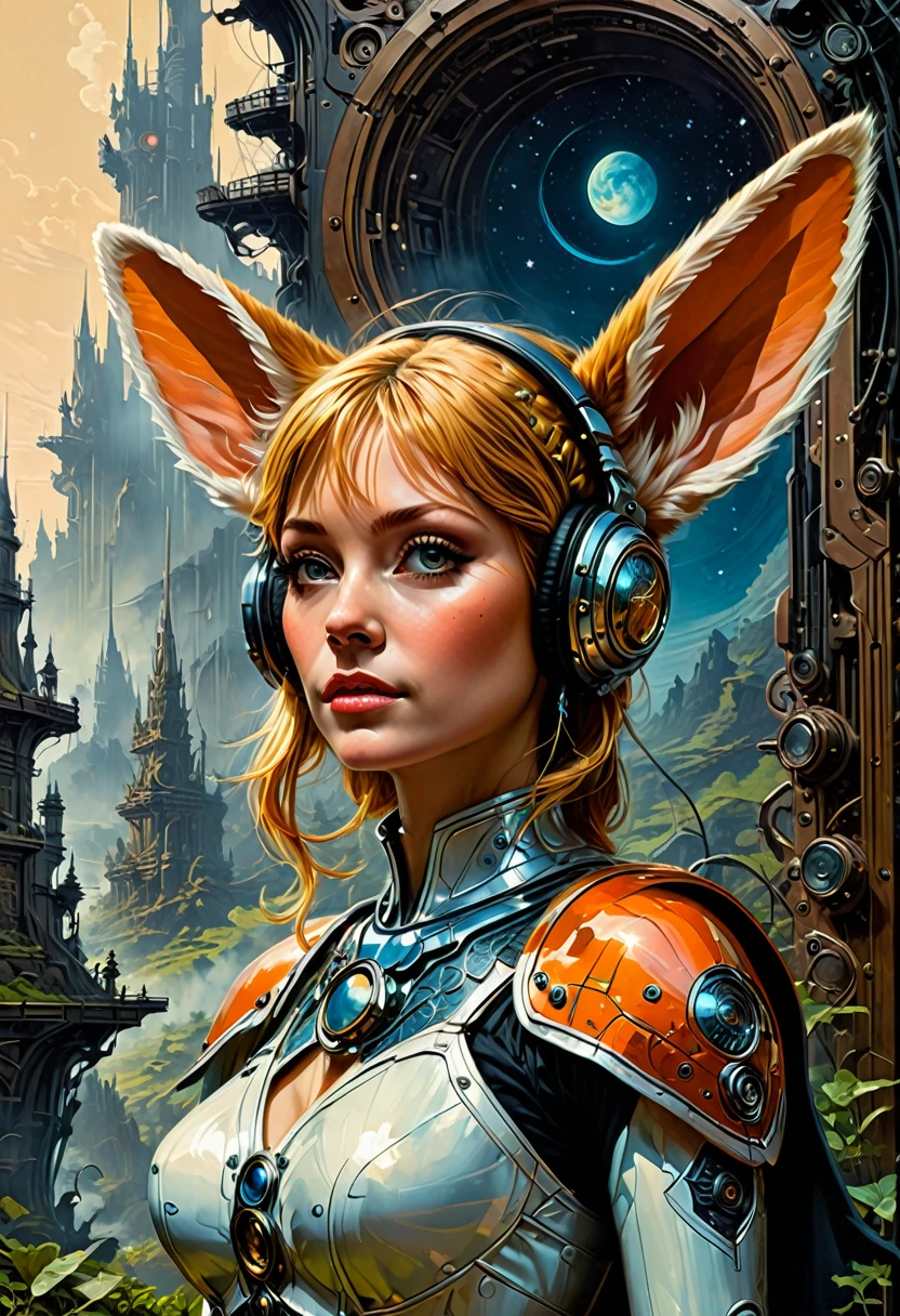 Rabbit Ears, by Ed Emshwiller, best quality, masterpiece, very aesthetic, perfect composition, intricate details, ultra-detailed