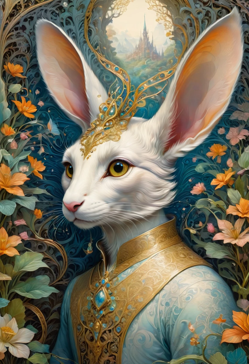 Rabbit Ears, by Daniel Merriam, best quality, masterpiece, very aesthetic, perfect composition, intricate details, ultra-detailed