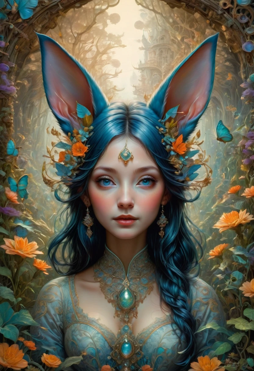 Rabbit Ears, by Daniel Merriam, best quality, masterpiece, very aesthetic, perfect composition, intricate details, ultra-detailed