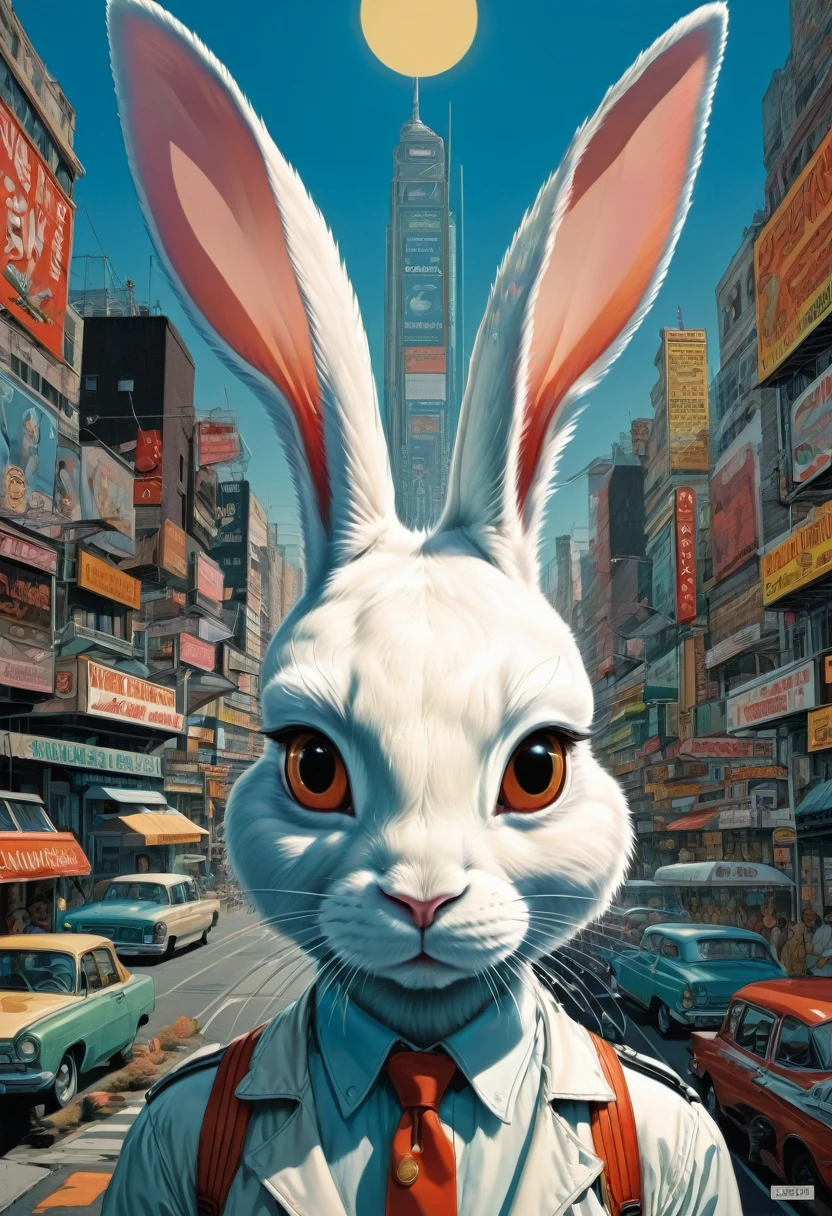 Rabbit Ears, by Daniel Clowes, best quality, masterpiece, very aesthetic, perfect composition, intricate details, ultra-detailed