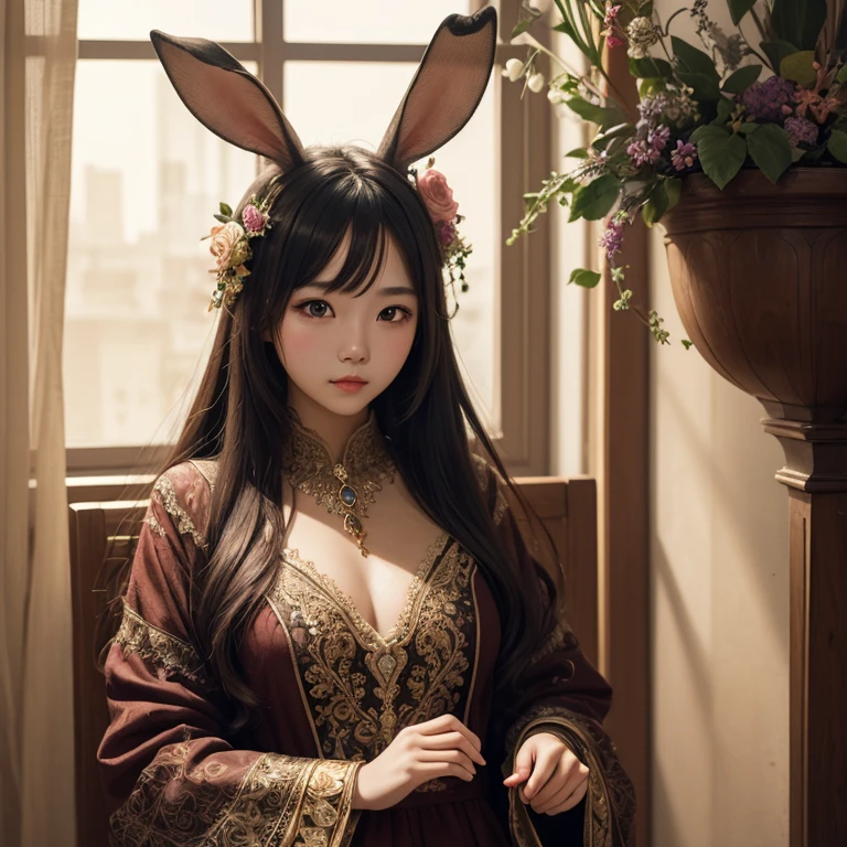 Rabbit Ears girl, best quality, masterpiece, very aesthetic, perfect composition, intricate details, ultra-detailed