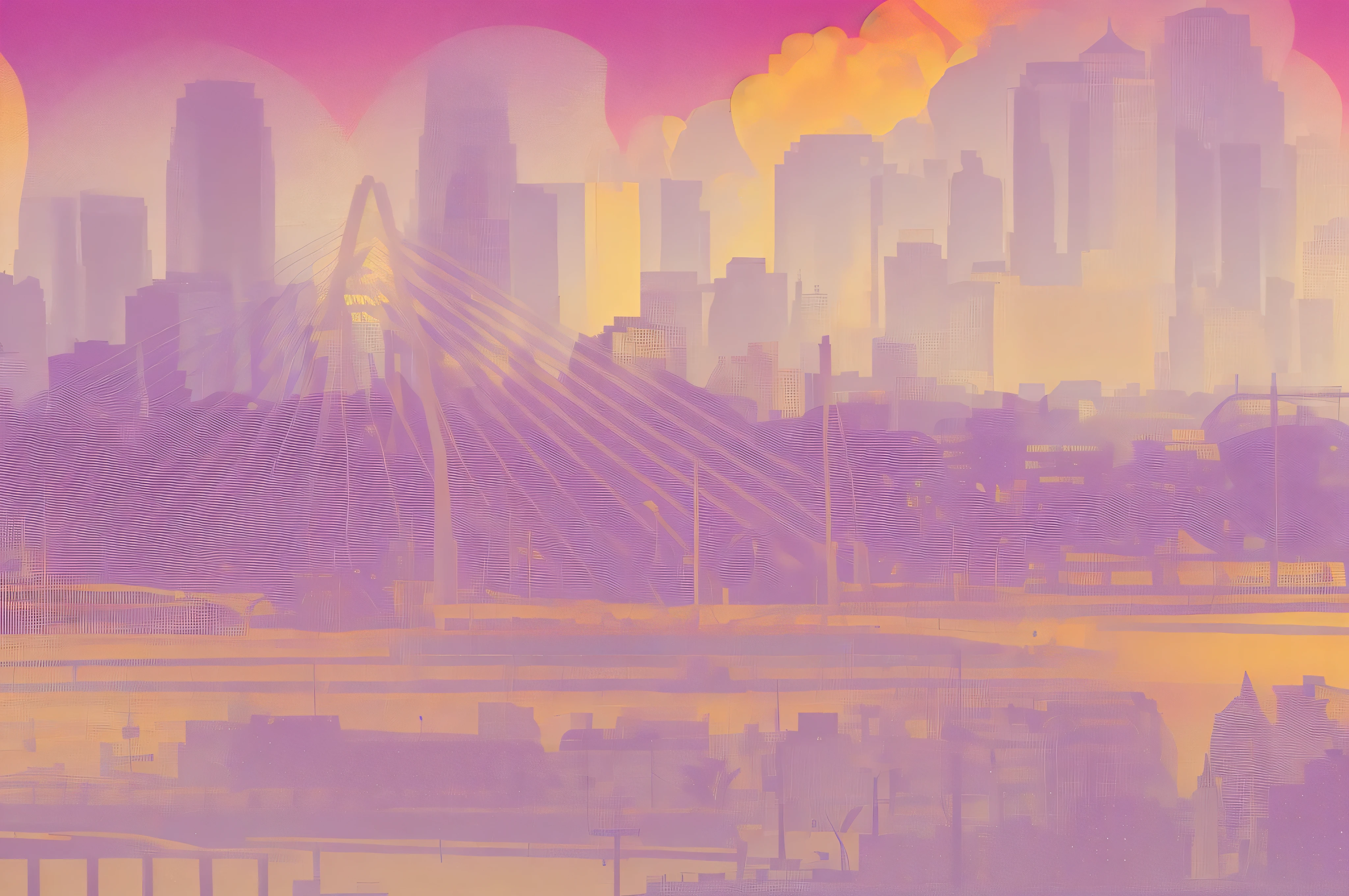 comic book view of a city with a bridge in the background, kansas city, skyline, downtown in the distance, by Adam Chmielowski, by Andrew Domachowski, city skyline in the background,, skyline in back, skyline showing, morning detail, sky line, nice afternoon lighting