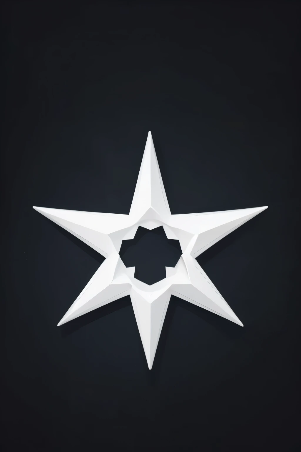 make an logo logo with a stylized and symmetrical four-pointed star, with points slightly curved inwards to give it a dynamic and modern look. The logo will have a solid background color so that the white star stands out prominently.