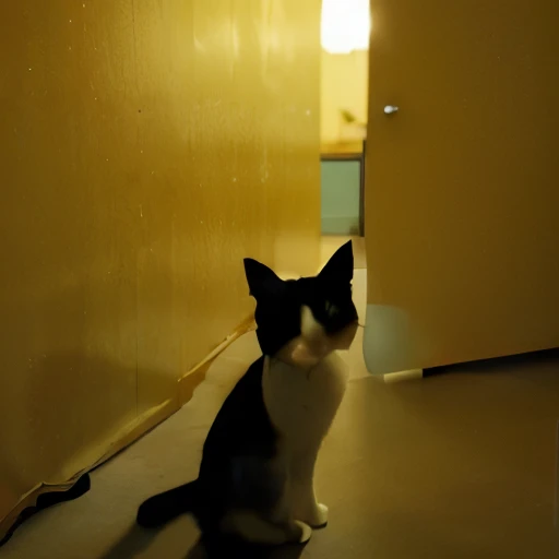 Cat in the backrooms. Liminal space.