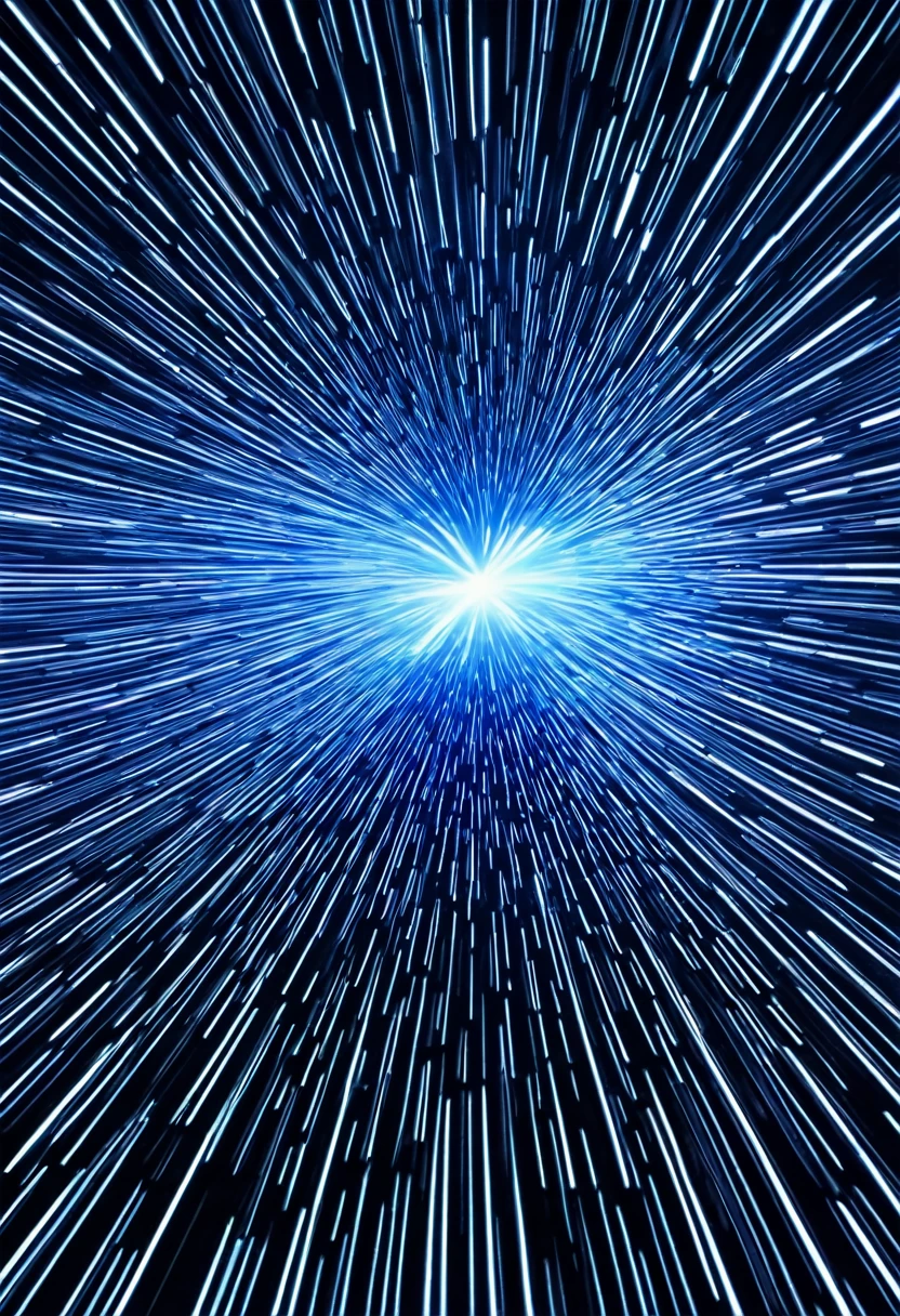 spaceship flies through hyperspace