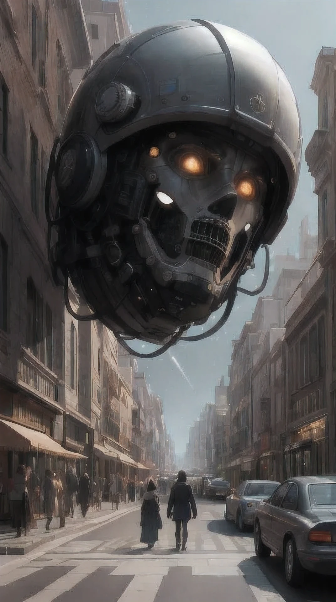 8k,masterpiece,best quality, science fiction, future style \(module\),steampunk, landscape,Mysterious and Steel Cold, crowding street, stars sky, a small aerobat, and universe in the sky, empty, (street view),people,cars,shopping,festival, smoking, cure happy, activity,sunny,cellphone, robots,abstract dream, space, intricate, grand scale, alone, cinematic film still, insane detail, sharp focus, depth of field, realistic lighting, (realistic perspective), complex, (multiple subjects), 4k HDR,use your imagination, evenly mix females and males of all ages and races in same proportions, (Asians) and Europeans and Africans and Latinos, don't forget to add some kids and (((old) people)), all faces and pictures must be different, use all spectre of your different emotions from happiness to anger, do what you want and how you want,