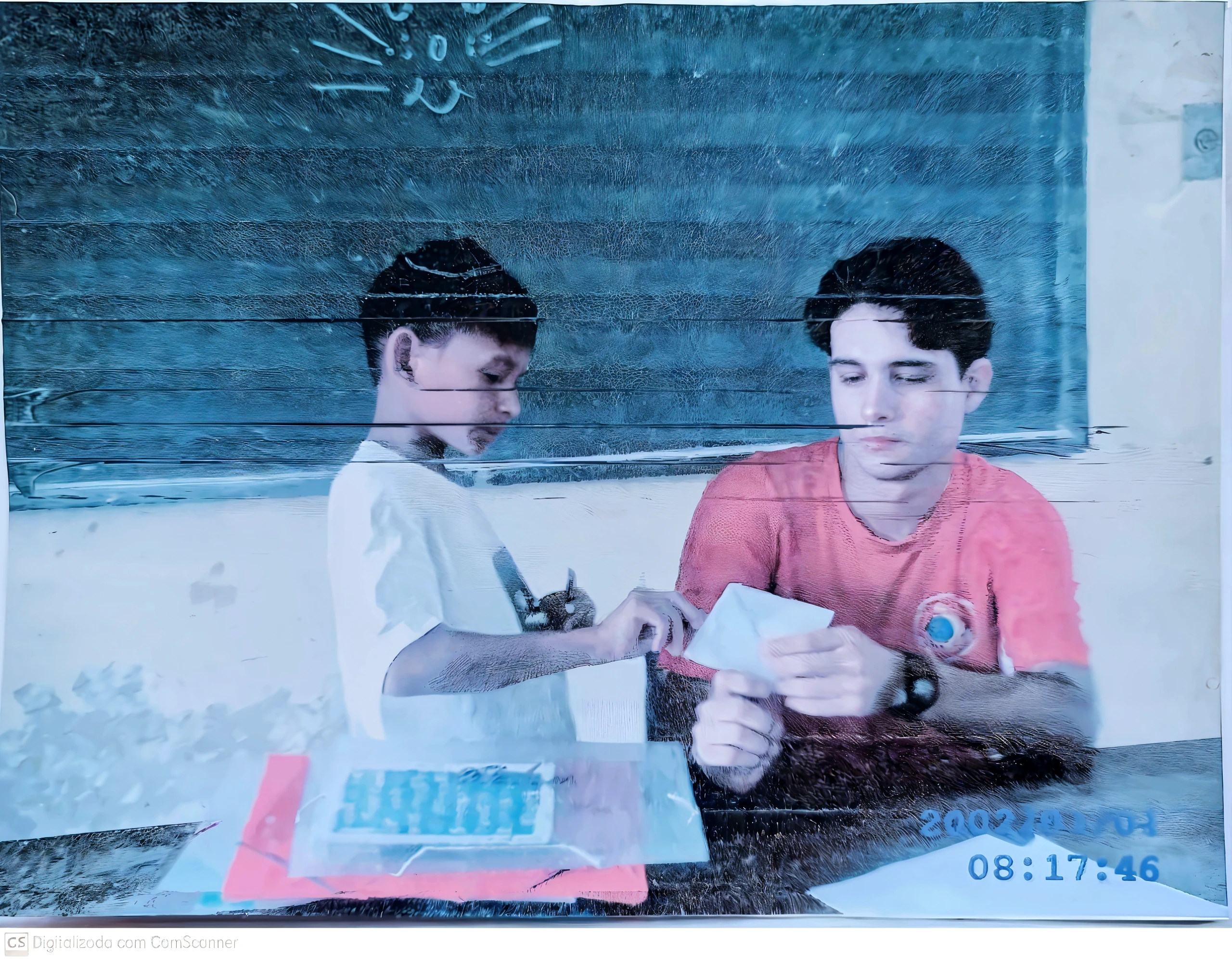 A boy writing on board Chottan Badmas in 3d
