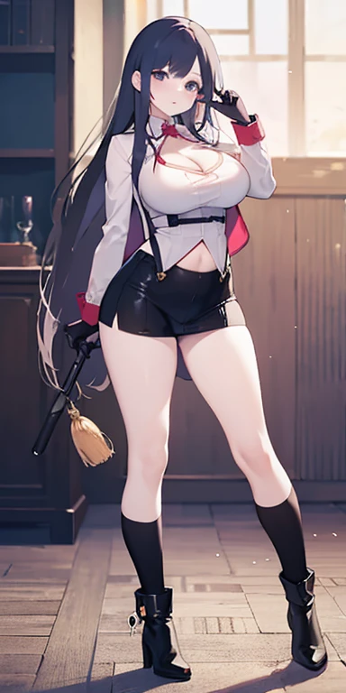 (((Large Breasts、Breast sagging、Low-cut,Cleavage,Wide hips,)))((Long legs)),Hourglass figure))