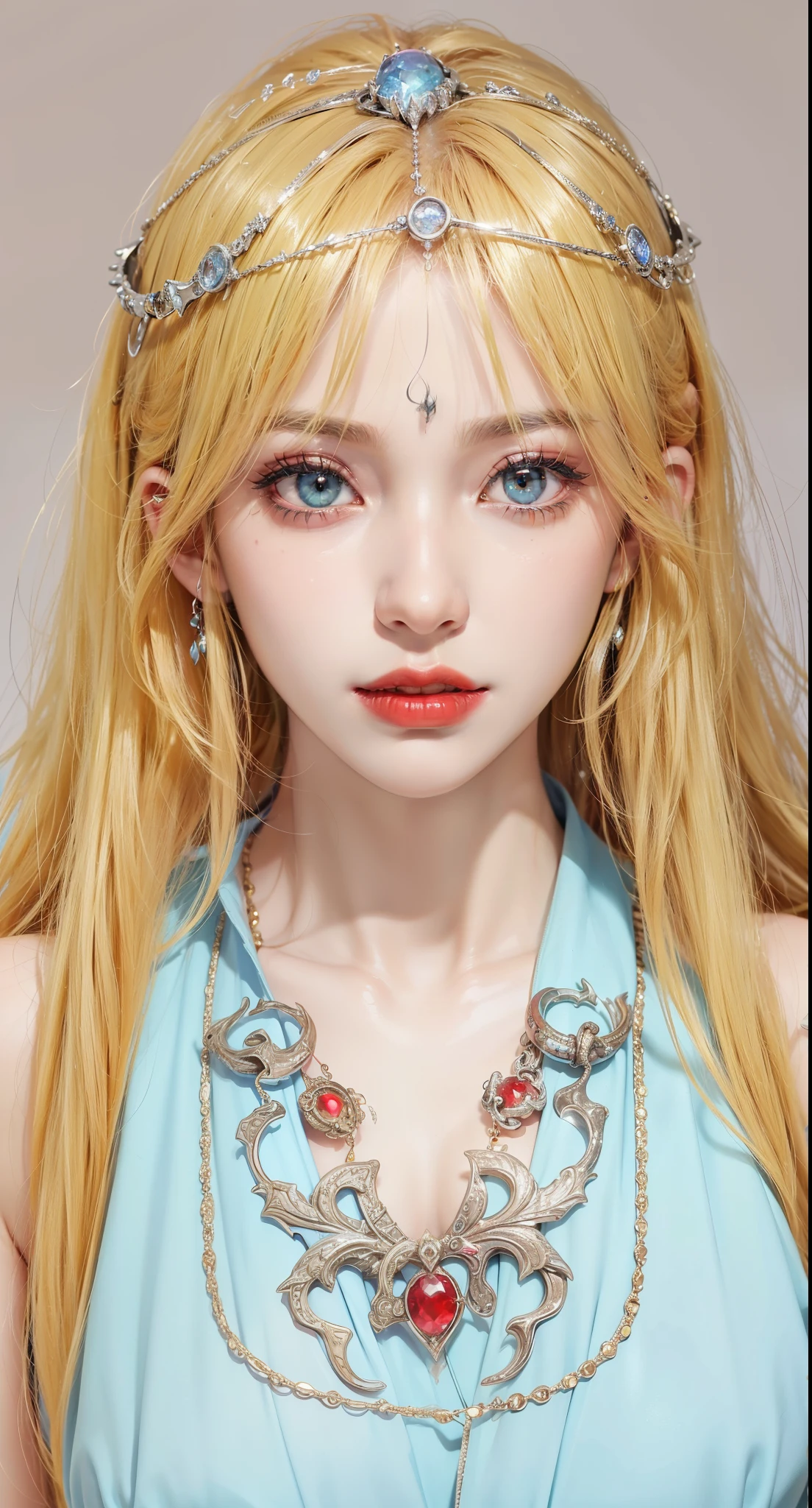 anime - style image of a woman with long blonde hair and blue dress, in bowater art style, with long hair and piercing eyes, blonde anime girl with long hair., in a cape with long hair, anime girl with long hair., with long blonde hair, Big eyes and long flowing hair, loose hair and long robes, I will also make fanart.