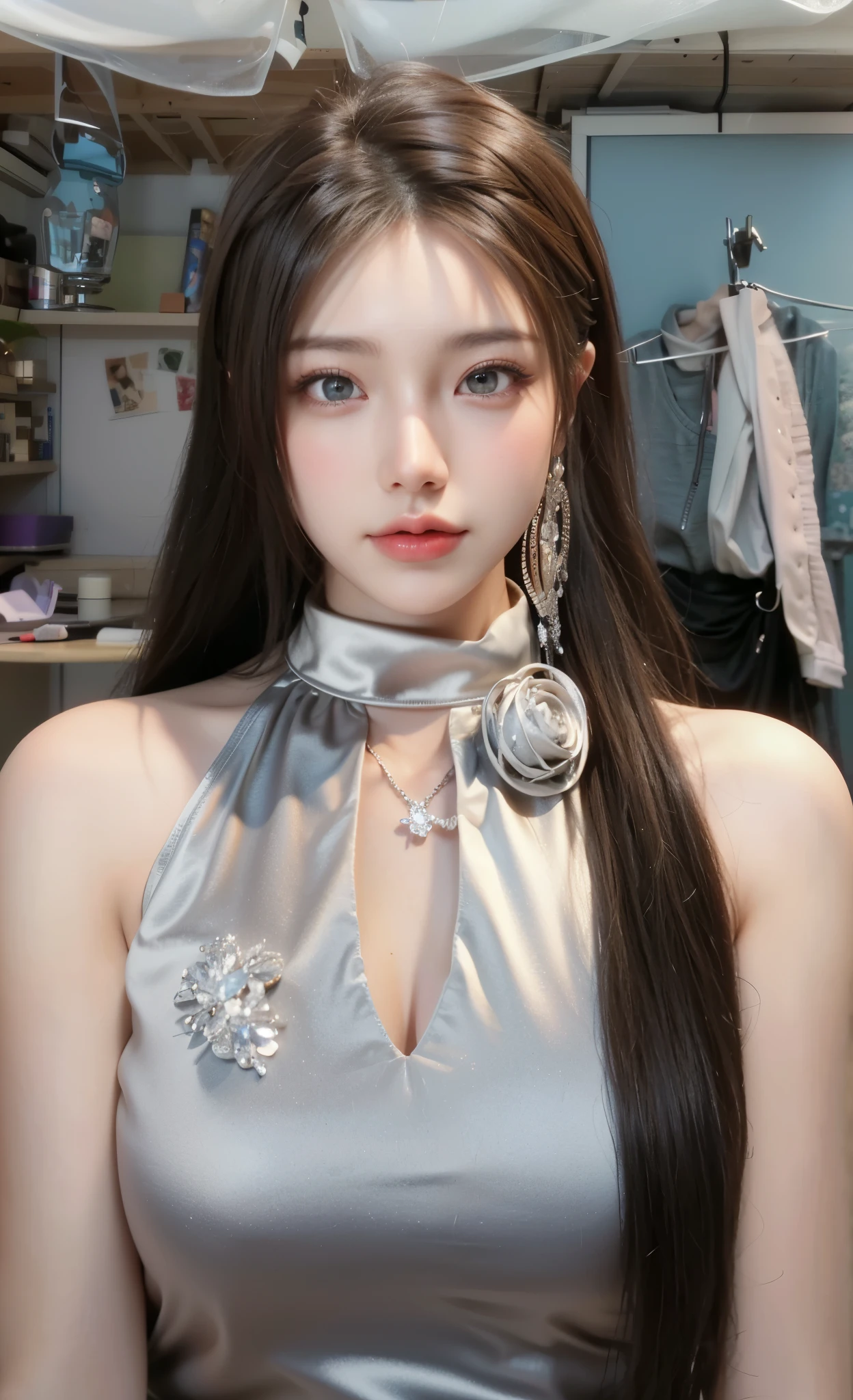 Game Art,CG Animation,Best image quality,Maximum resolution,8K picture quality,(A bust photo),(portrait),(Head close-up),(Rule of Thirds),Unreal Engine 5 rendering works,20 year old girl,((Queen)),The eyes are very detailed,(Large Breasts),Elegance and nobility,Light,Light线追踪,Game CG,((3D Unreal Engine)),OC rendering reflection mode,4k,Ultra-clear,Translucent lace,Fair and plump figure,Pretty Face,Light泽凝胶涂层,身着华贵礼服的Queen,Gorgeous clothing,Colorful makeup,Luxurious diamond necklace,