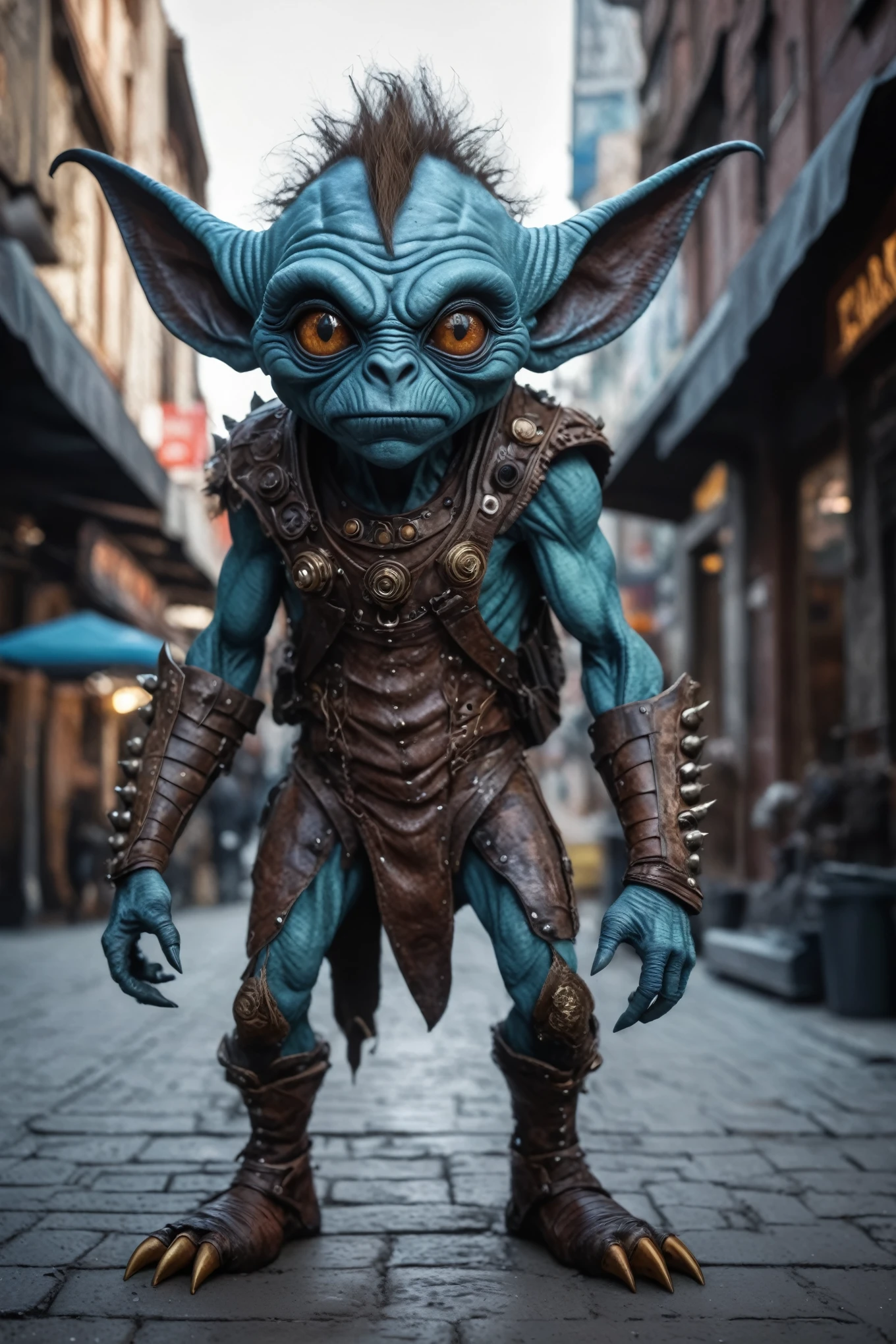 full-body-shot,niobium Manganite (Alien:troll:0.5), wants eat,survival in criminal city of future,Cinematic,soft colors, Technicolor,natural skin textures, hyper realism, hyper detailed,Extremely detailed,High contrast,Masterpiece,Realistic,Ultra Detailed, intricate details,realistic humid leather,extremely intricate,Epic Realistic, cinematic style,irina yermolova,high contrast,HDR,extremely detailed, [deep night landscape],masterpiece,intricate details,faded,eyes extremely detailed, high detailed eyes,8k resolution,RAW,retina, Nikon Z9,Hagraven,, (masterpiece, best quality, absurdres, detailed, ultra-detailed:1.3), (ultra-high res, high details, absurdres:1.3)
