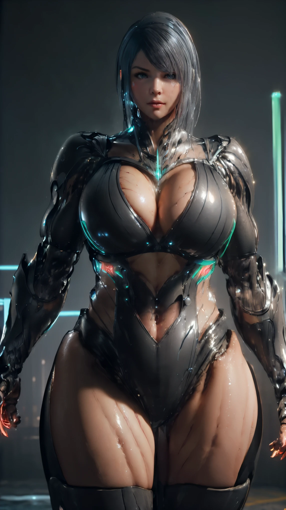 (Nsfw:1.5),REALISTIC MODEL, CLOSE UP UPPER BODY,SOLO, (WAVY FRONT BANGS HAIR:1.3), (MASSIVE FAKE BOOBIES,BIG BUTTOCKS,CLEAVAGE TOP,SLIM WAIST,11 LINE ABS:1.5),((WEARING TRANSPARENT MECHANICAL FLAME ARMOR MASTERPIECE (MECHA BLACK NEON,RED SNINY:1.5)),(CURVY OILY BODY SHAPE:1.5), (SWEATY GLOSSY BODYSKIN:1.5), (LOOKING AT VIEWER:1.6), (PHOTOREALSITIC:1.4), (ULTRA-DETAILLIERT), (TOP-QUALITY), (BEST SHADOWS), BRIGHT LIGHT IN ROOM, HYPER TEXTURE, (4X MSAA), ((UNREAL ENGINE 5 RENDER)), PHYSICALLY-BASED RENDERING, ULTRA HIGHT DEFINITION, 16K, 1080P.