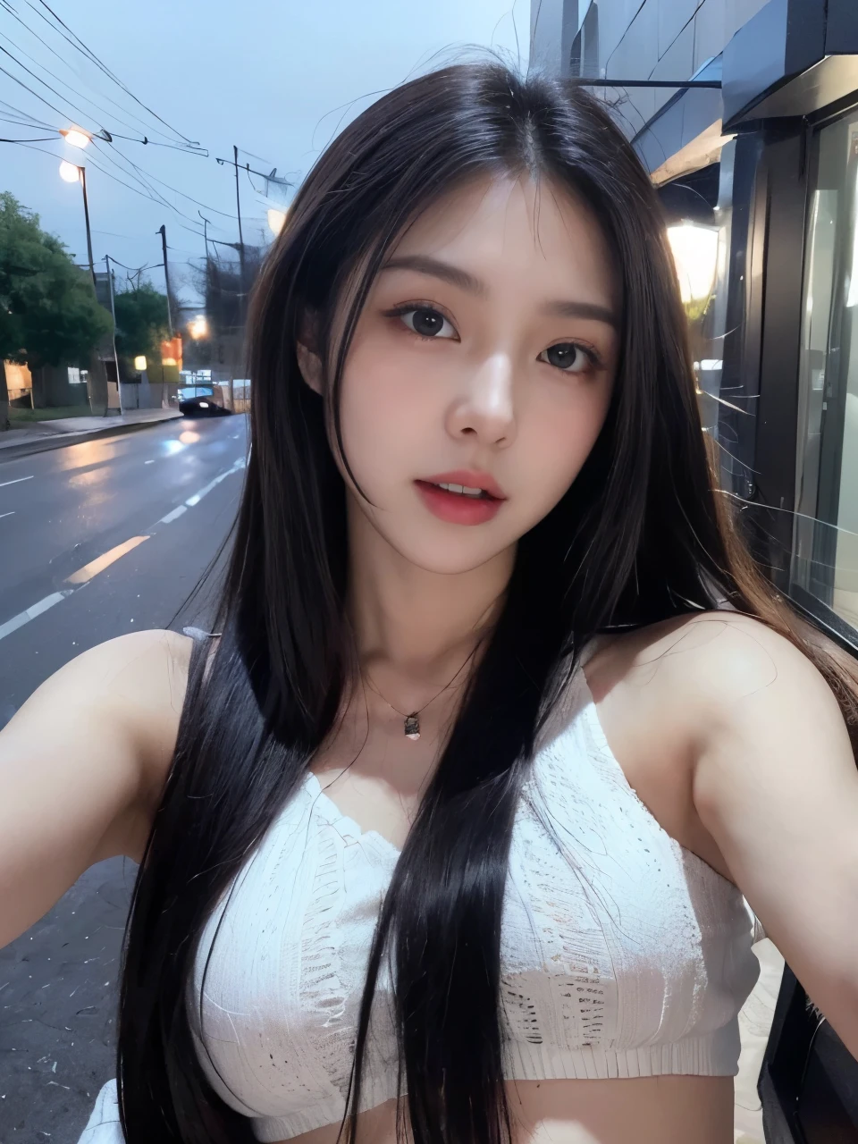 ((top-quality、8k、​masterpiece:1.3))、Selfie，indoor，Home，1girl 、Beautiful woman :1.3、Plain makeup，pure face，wearing sexy clothes:1.2、Super delicate face、Delicat eyes、double eyelid、a smile、home、Amazingly cute,