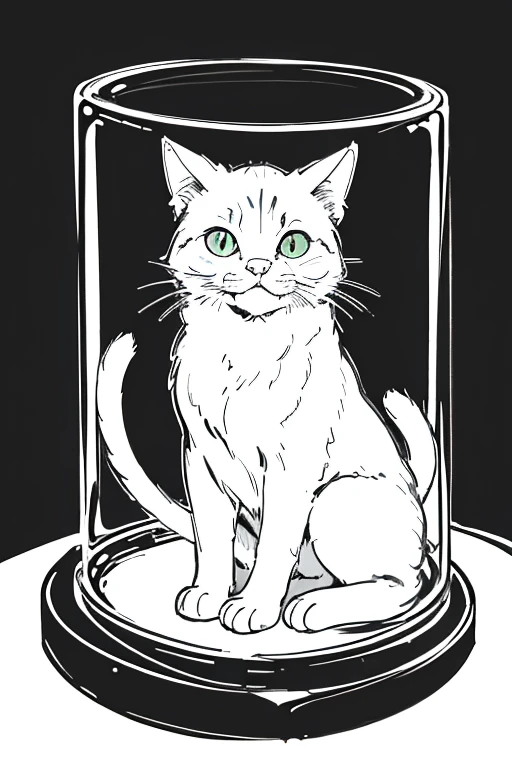 cat, 4k, hd, hand-draw, 2d, line-art, transparent background, high resolution, one line art