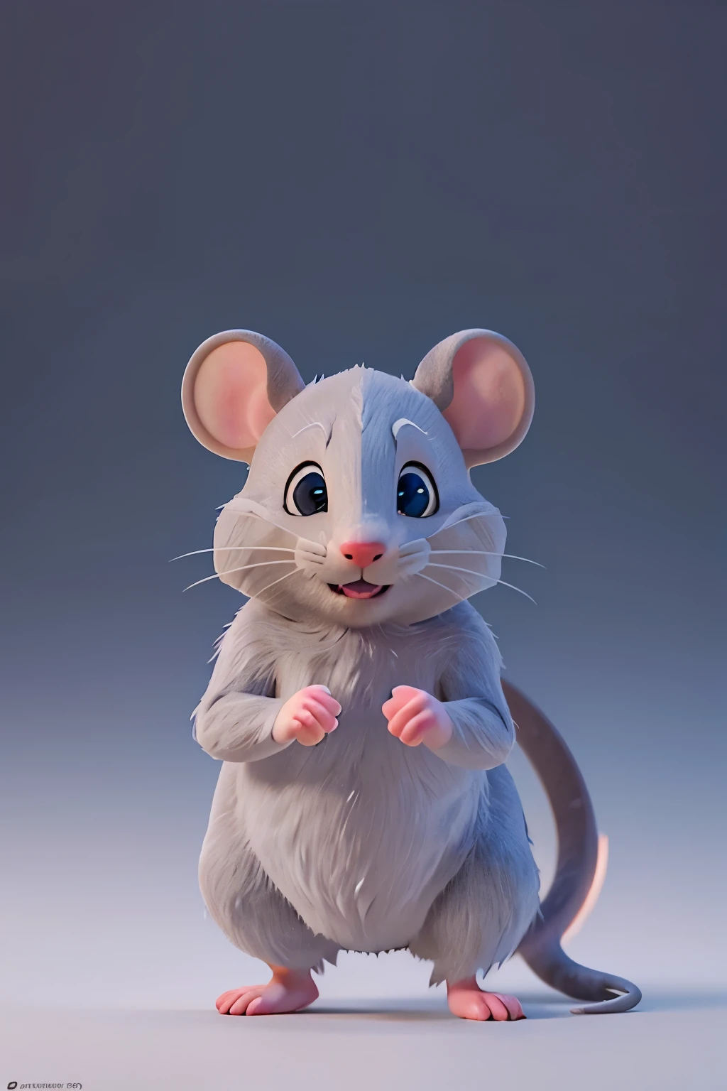 a gray mouse,1 mouse,disney style,white background,photorealistic,hyperrealistic,detailed,high quality,highly detailed,extremely detailed,masterpiece,best quality,8k,ultra-detailed,professional,vivid colors,studio lighting,physically-based rendering