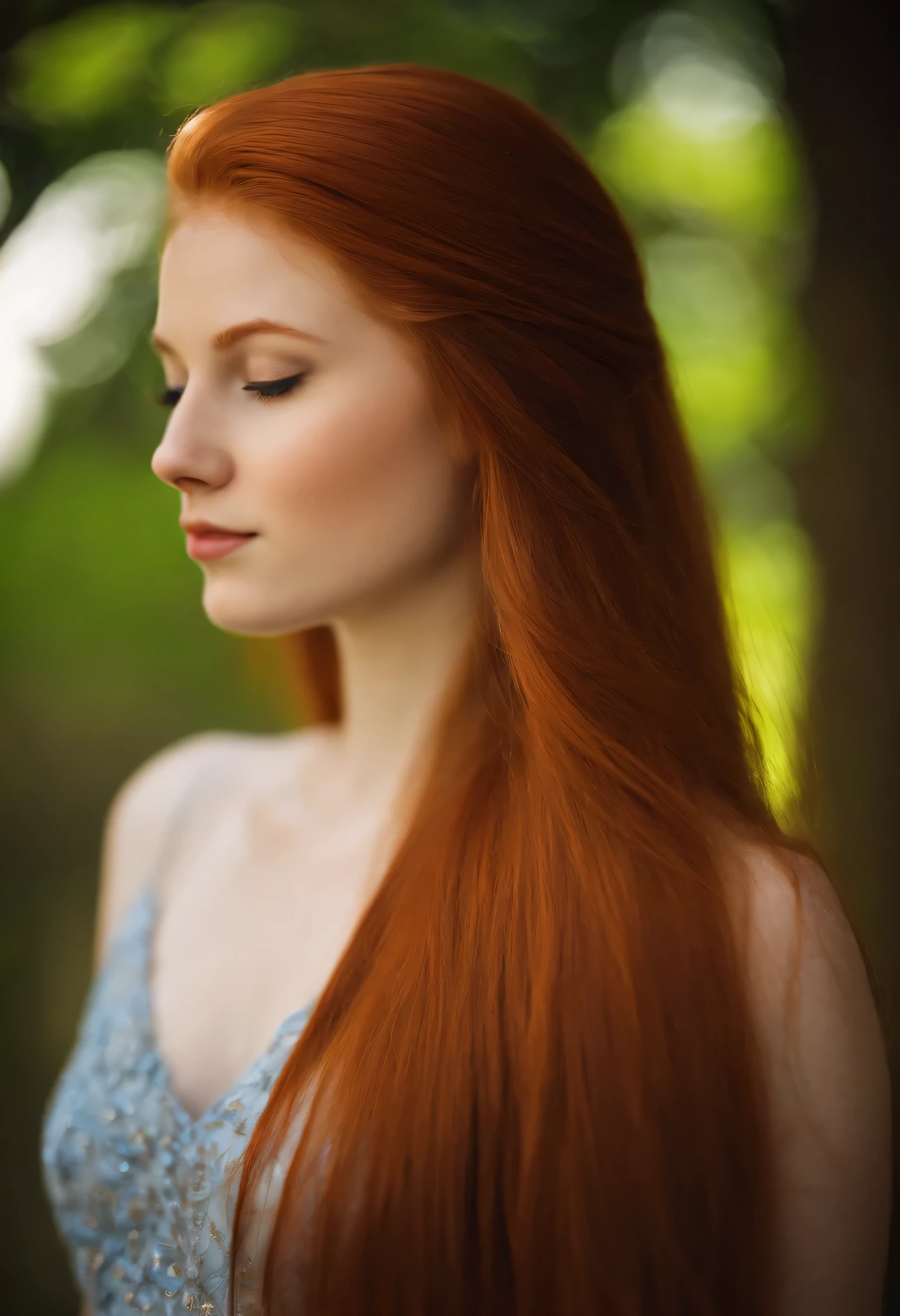 Linda ruiva de 18 anos, Cabelo longo e liso.