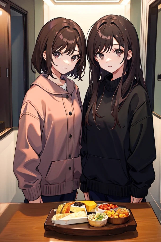 twin,Dark brown hair,in stock,a mature woman,National Foundation,