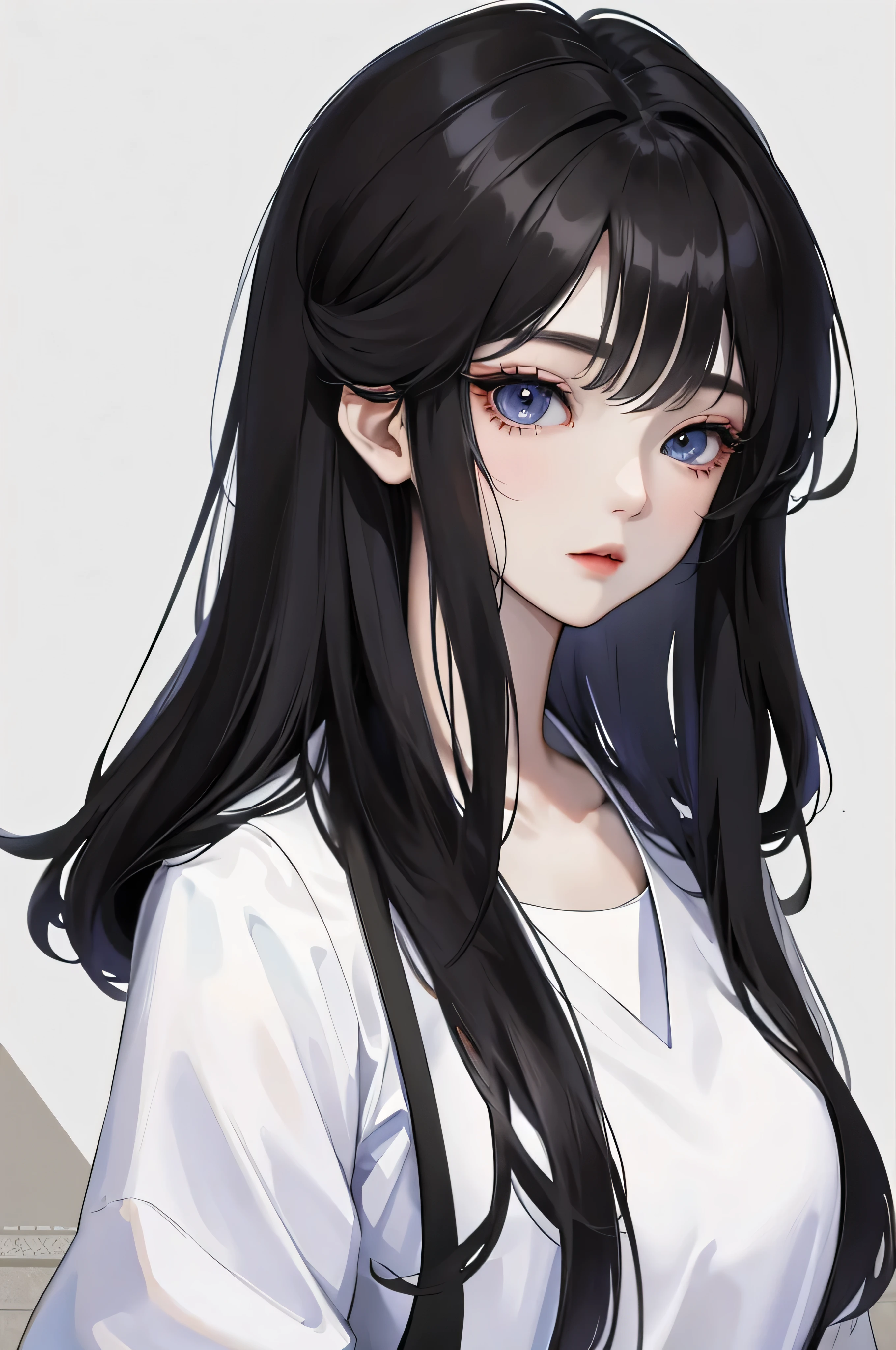 Absurdres, Masterpiece, Best quality, light colors, korean girl from webtoon with Beautiful face , beautiful black long hair , a character from kdrama, anime eyes, semi casual clothes, masterpiece background, detailed background